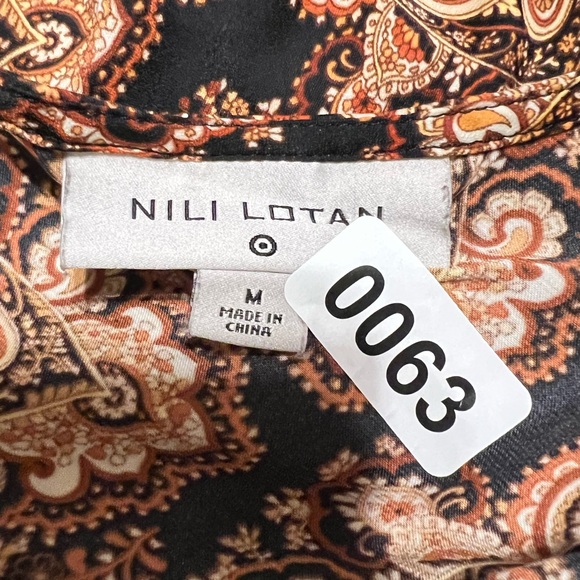 NILI LOTAN Target Brown Paisley Print Slip Dress with Side Slits Size M - Picture 9 of 9